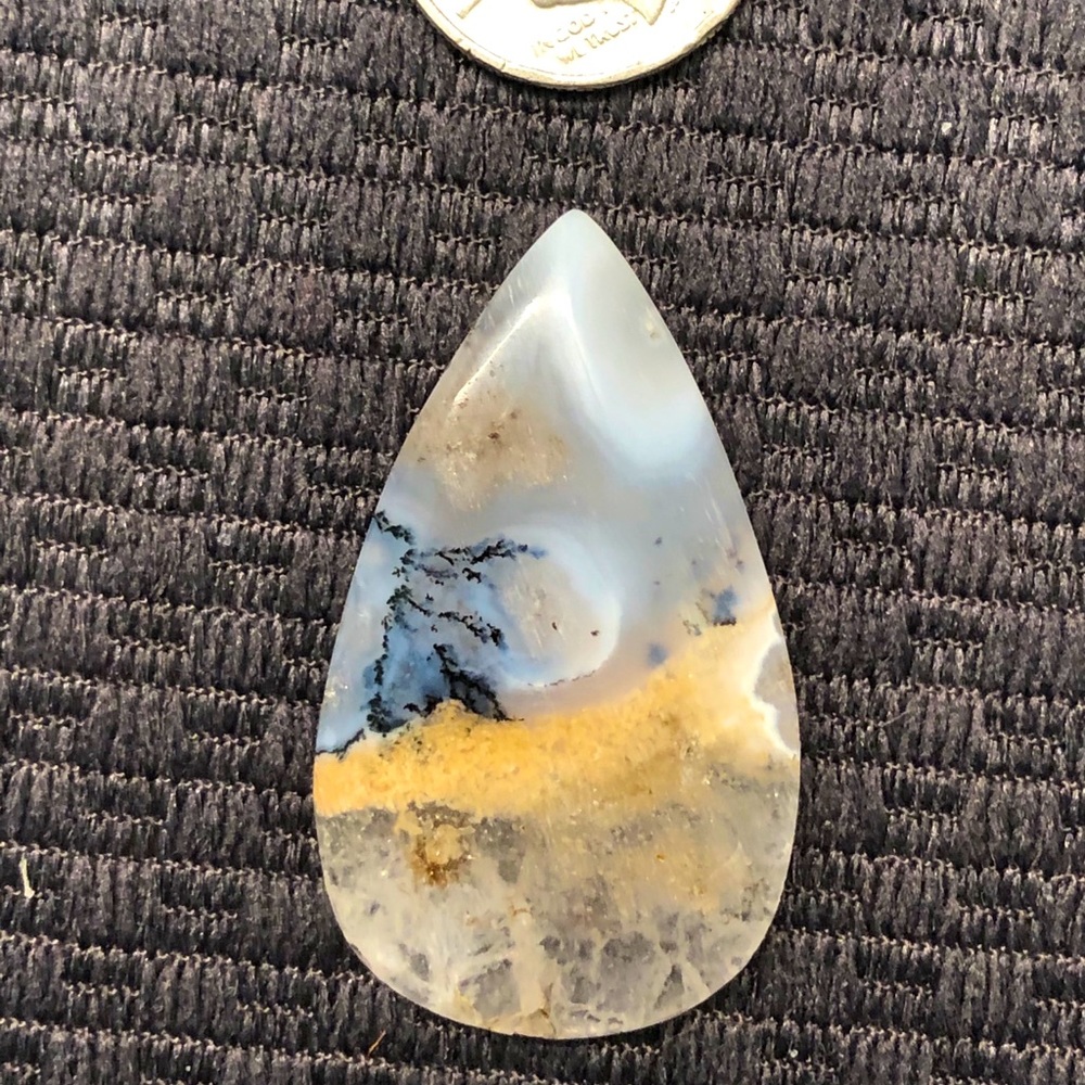 Natural tear drop moss agates